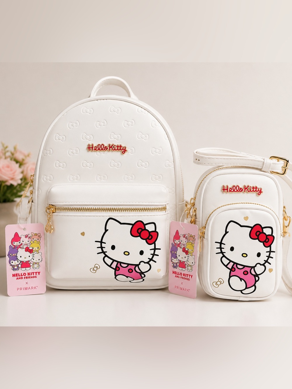 NWT Hello Kitty & Friends Primark White Mini Backpack & Crossbody Set